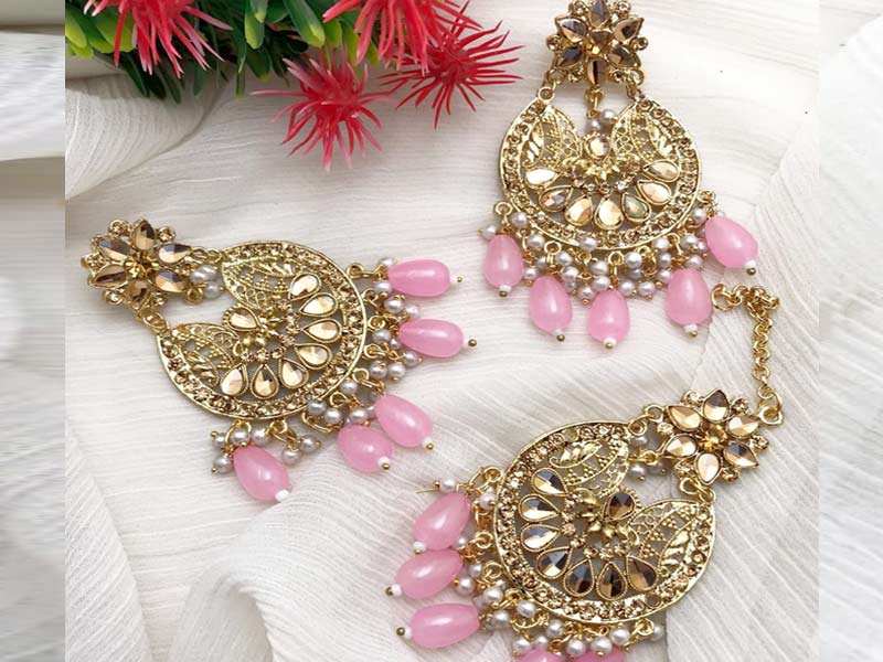 Fancy Gajra Earring & Tikka Set For Girls