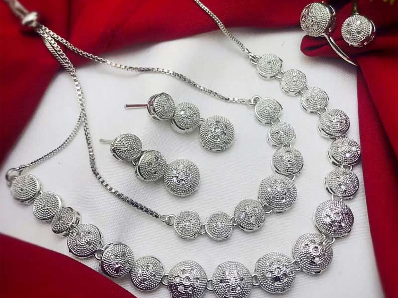 Combo Indian Zircon Jewelry Set With Earring Bracket & Ring