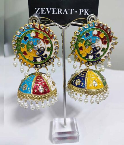 Multicolor Jhumka Earrings Festive Wear