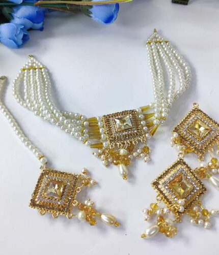 Pearls Handmade Rani Choker Necklace Set