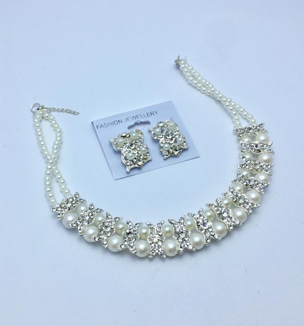 Necklace Set (Silver) (ZV:3452) - Zeverat.pk