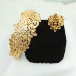 Stylish Golden Adjustable Bangle & Ring Combo Set (ZV:4798)