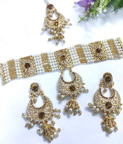 Hyderabadi necklace Pearl Set