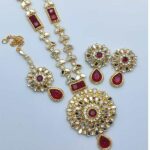 Egyptian Kundan Stone Necklace Mala With Earring