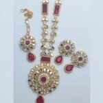 Egyptian Kundan Stone Necklace Mala With Earring