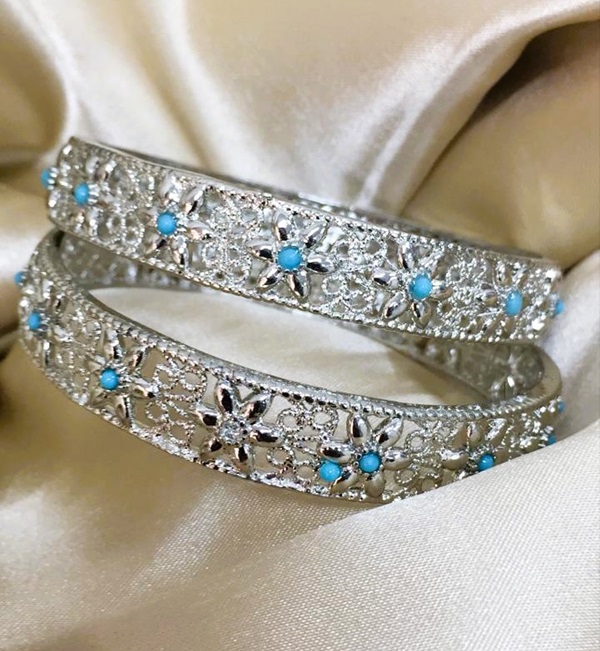 Charming Silver Plated Bangles Set (ZV:14928)
