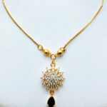 Stylish Zircon White Sun Locket Jewelry Set (ZV:19700)