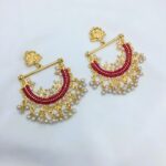 Premium Quality Golden Peacock Bali Earrings Set (ZV:21169)