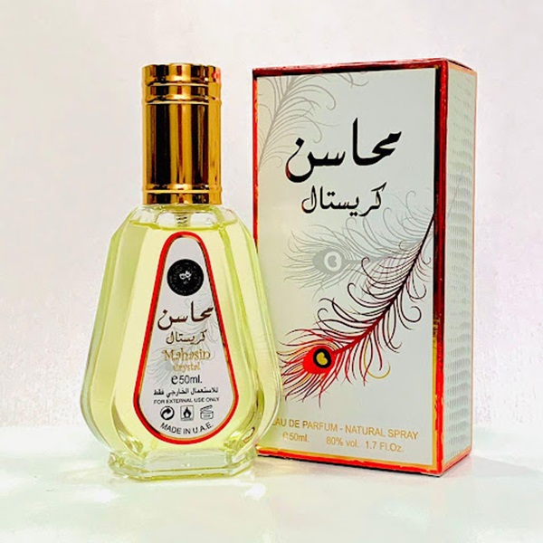 Mahasin Crystal Perfume - 50ml Spray by Ard Al Zaafaran (ZV:25463)