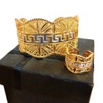 Beautiful Printed 2 Tone Adjustable Kara with Ring Set (ZV:28879)