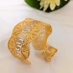 Beautiful Printed 2 Tone Adjustable Kara with Ring Set (ZV:28879)