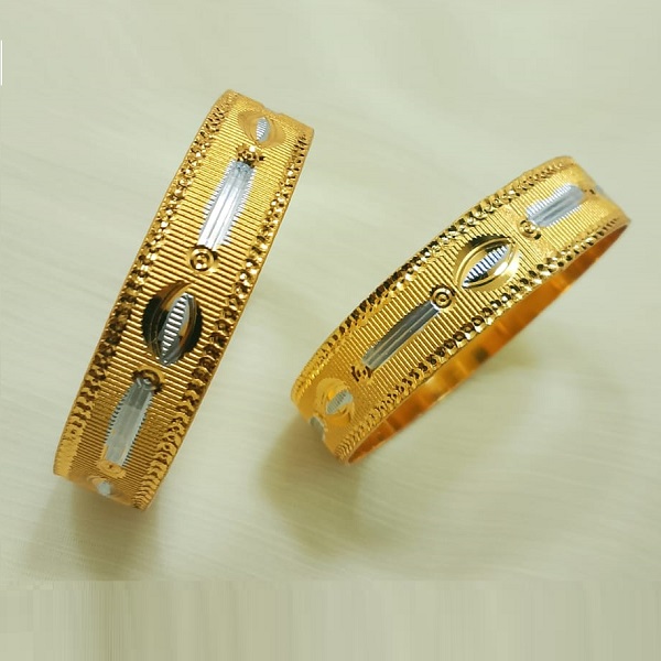 Indian Gold Plated 2 Tone Bangles Set (ZV:29305)