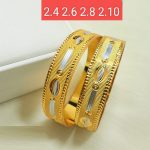 Indian Gold Plated 2 Tone Bangles Set (ZV:29305)