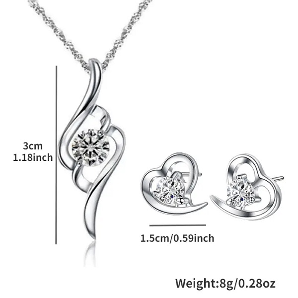 Elegant Silver Zircon Chain Locket Set with Tops (ZV:29706) Elegant Silver Zircon Chain Locket Set with Tops (ZV:29706)