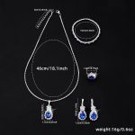 Sparkling Teardrop Blue Pendant Combo Set with Earrings, Bracelet and Ring (ZV:30496)