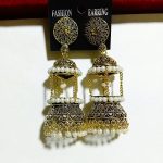 Antique Lantern Style Indian Jhumka (ZV:33782)