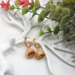 Traditional Pakistani Elegant Gold Plated Zircon Jhumka Drop Earrings (ZV:141148)