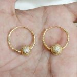 Elegant Gold Plated Zircon Ball Hoop Earrings (ZV:141194)