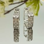 Sparkling 925 Sterling Silver Huggie Hoop Earrings (ZV:141306)