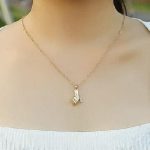 Love Two-Tone Handshake Pendant Necklace Set (ZV:141454)