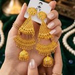Stylish Golden Jhumki Earrings (ZV:141668)