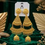 Stylish Golden Jhumki Earrings (ZV:141668)