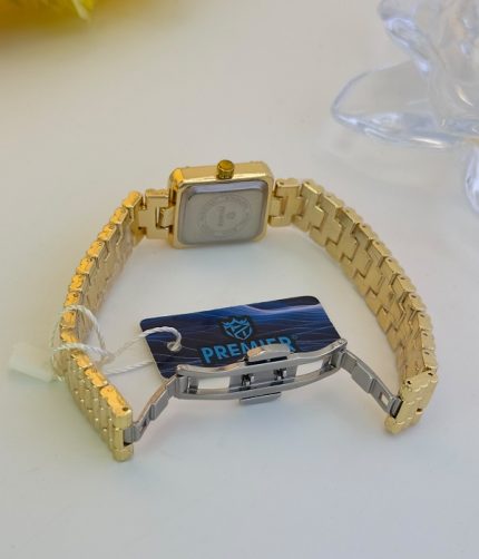 Premier Two-Tone Rectangular Crystal Studded Quartz Watch for Women (ZV:141703)