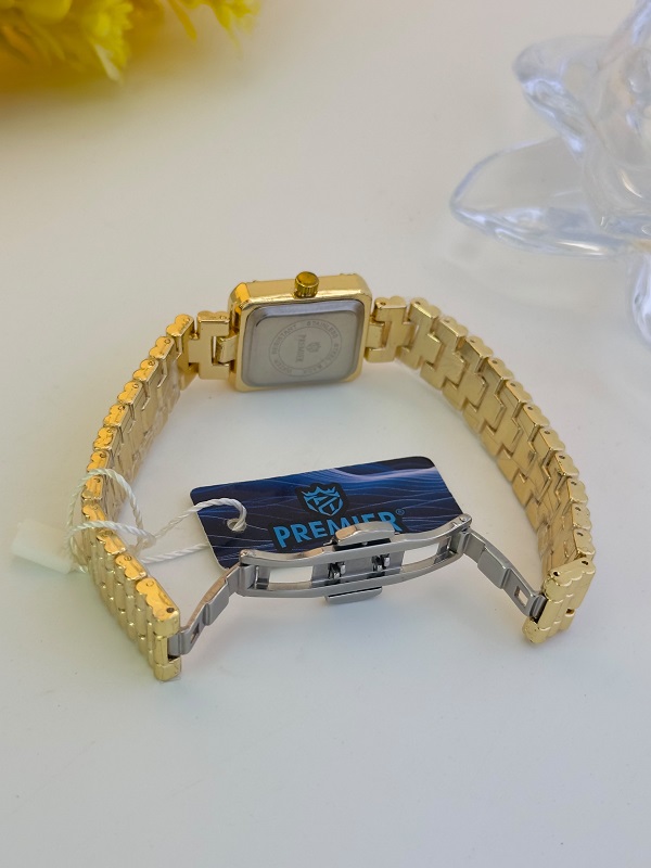 Premier Two-Tone Rectangular Crystal Studded Quartz Watch for Women (ZV:141703)