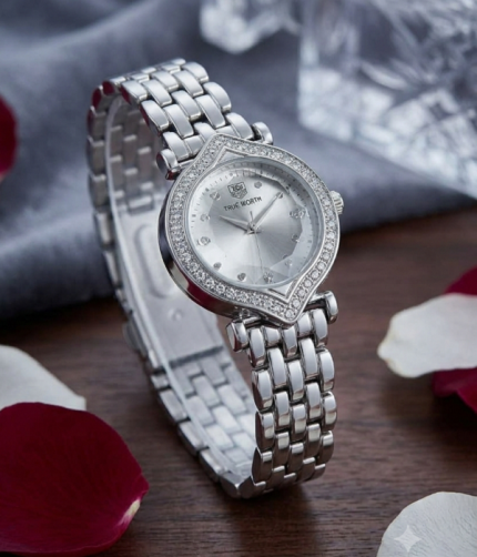 True North Silver Crystal Studded Quartz Watch for Women (ZV:141707)