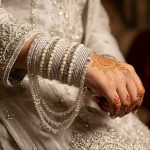 White & Silver Bridal Crystal Jhoola Metal Bangles Set with Latkan (ZV:141741)