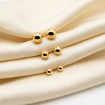 Pack of 6-Piece Gold Plated Ball Stud Earrings Set (ZV:141804)
