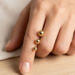Pack of 6-Piece Gold Plated Ball Stud Earrings Set (ZV:141804)