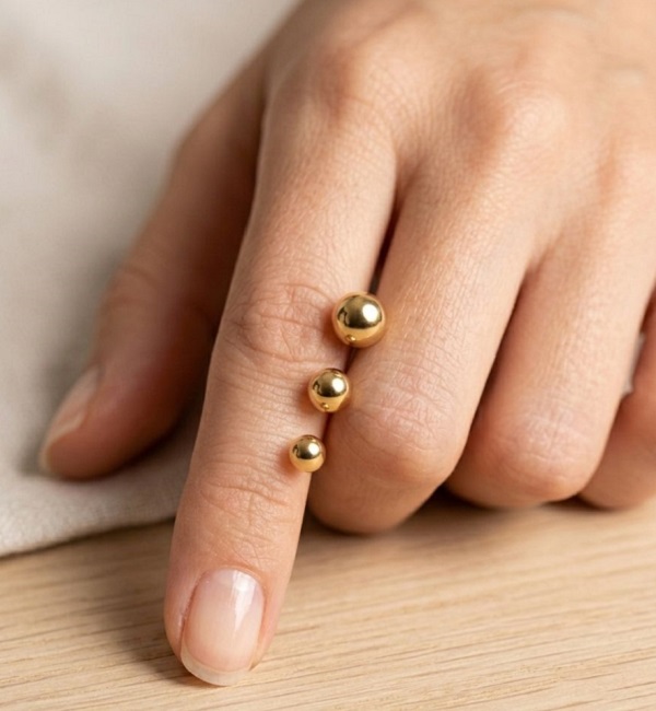 Pack of 6-Piece Gold Plated Ball Stud Earrings Set (ZV:141804)