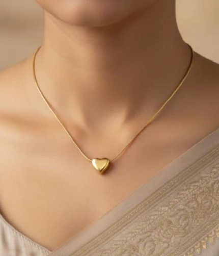 Gold Plated Heart Pendant Necklace (ZV:141886)