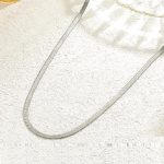 Silver Herringbone Chain Necklace – Silver Plated Flat Snake Chain (ZV:141854)