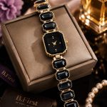 Black Crystal Gold Watch for Women (ZV:141902)