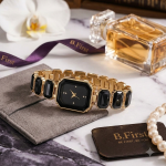 Black Crystal Gold Watch for Women (ZV:141902)