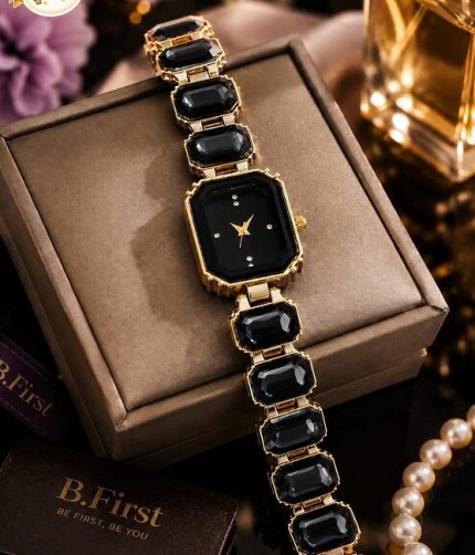 Black Crystal Gold Watch for Women (ZV:141902)