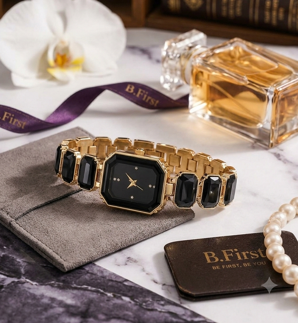 Black Crystal Gold Watch for Women (ZV:141902) Black Crystal Gold Watch for Women (ZV:141902)