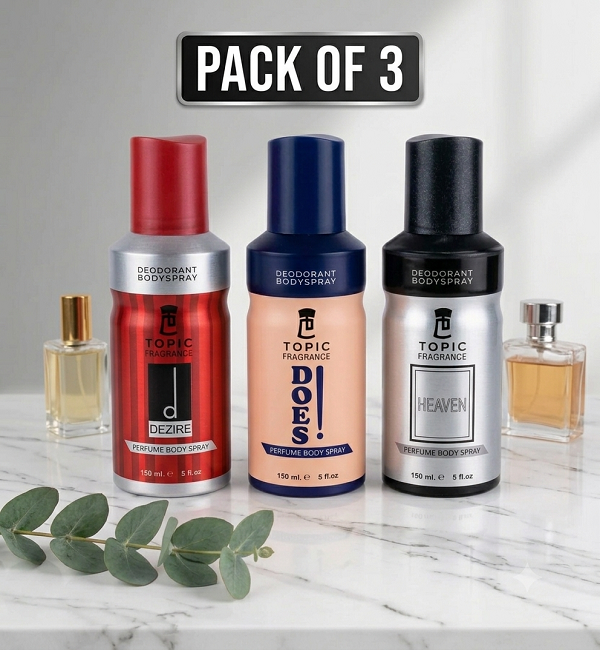 Topic Fragrance Premium Body Spray Collection (Pack of 3) (ZV:141927) Topic Fragrance Premium Body Spray Collection (Pack of 3) (ZV:141927)