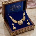 Gold Plated 2 Tone Necklace with Earrings