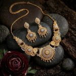 Gold Plated 2 Tone Necklace with Earrings