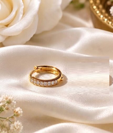Trending Gold Crystal Nose Ring – Elegant Hoop Design (ZV:142275)
