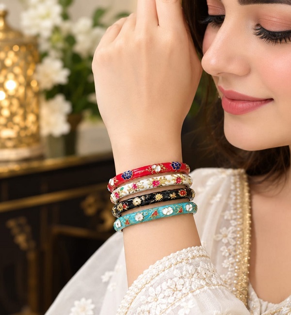 Meena Kari 6 Karay Bangles – Multicolor Handcrafted Enamel Bangle Set (ZV:142269) Meena Kari 6 Karay Bangles – Multicolor Handcrafted Enamel Bangle Set (ZV:142269)